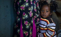 Young girl in waiting room in Zambia