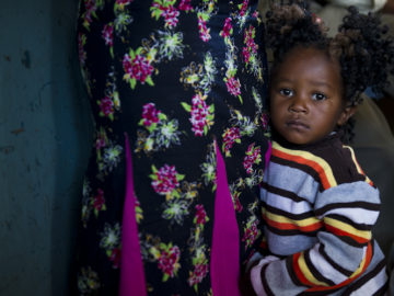 Young girl in waiting room in Zambia