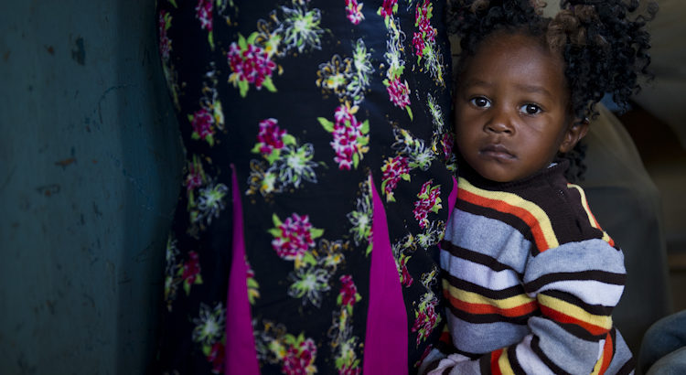 Young girl in waiting room in Zambia