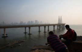 Bandra-Worli Sea link of Mumbai which links the Western suburbs of the city with Worli in south Mumbai.