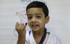 Child received typhoid conjugate vaccine in Sindh province, Pakistan