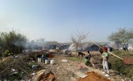 Informal settlement in Chandigarh, India