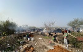 Informal settlement in Chandigarh, India