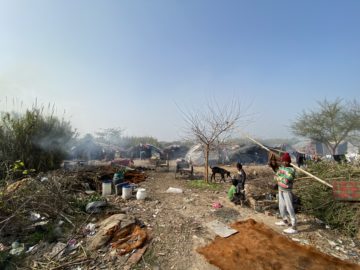 Informal settlement in Chandigarh, India