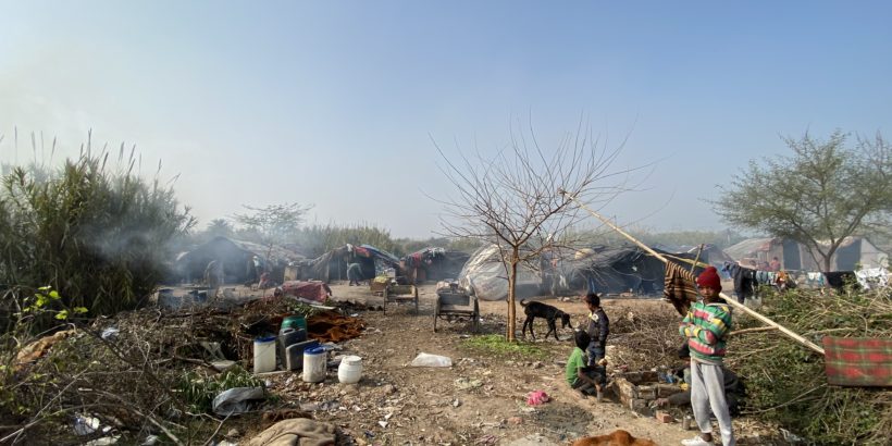 Informal settlement in Chandigarh, India