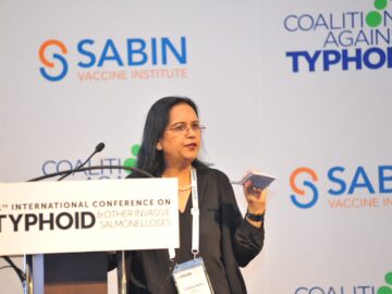 Dr. Qadri, recipient of the Ramon Magsaysay Award, presenting at the 2019 typhoid conference