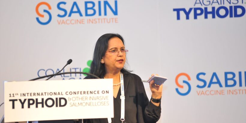 Dr. Qadri, recipient of the Ramon Magsaysay Award, presenting at the 2019 typhoid conference