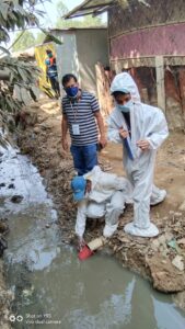 Dr. Mahmud's team collects water samples from the Rohingya refugee camp at Cox's Bazar.