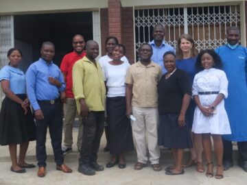 The study team testing immune responses in Malawi