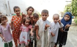 A group of children after receiving TCV during a campaign to reach every child, 2022