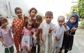 A group of children after receiving TCV during a campaign to reach every child, 2022