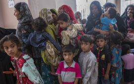 Children receive TCV during Pakistan's outbreak response campaign