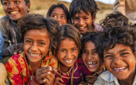 Indian children smiling