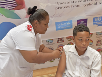 Climate change increases typhoid risk. Tuvalu introduces TCV