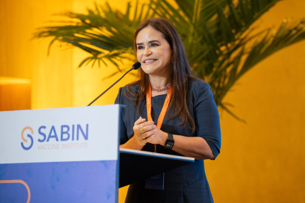 Denise Garrett at the 13th International Conference on Typhoid and Other Invasive Salmonelloses in Kigali, Rwanda.