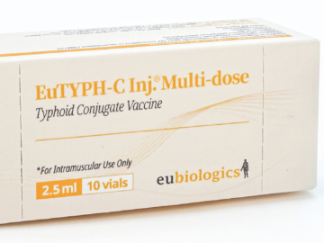 EuTYPH-C Inj.® Multi-dose, manufactured by EuBiologics in the Republic of Korea, is the fifth typhoid conjugate vaccine (TCV) to receive WHO prequalification. Photo: Courtesy EuBiologics Co. Ltd.